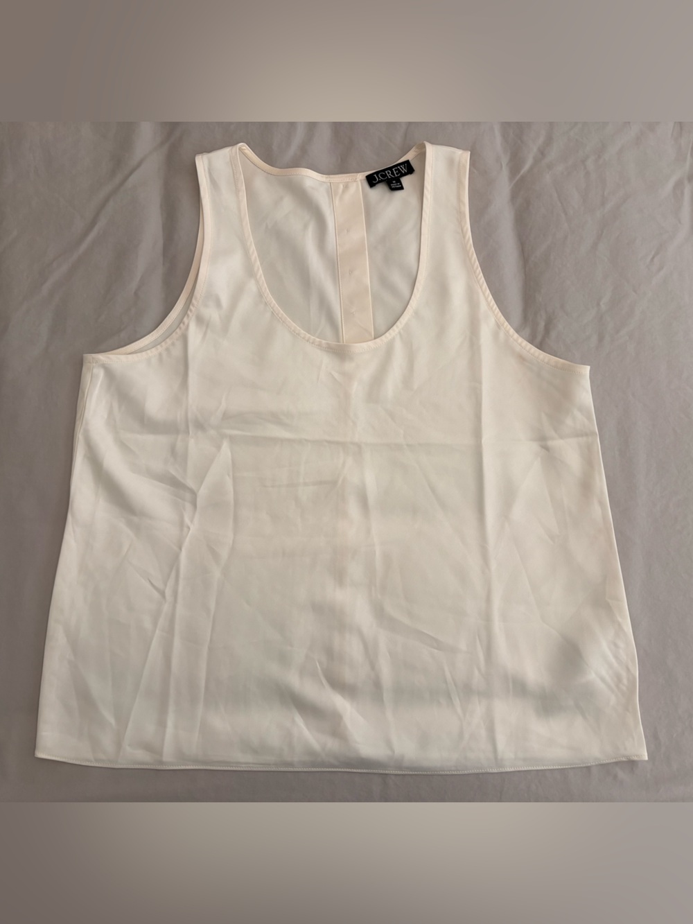 J. Crew Cream Sleeveless Shell Top in Everyday Crepe